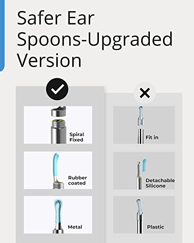 Bebird Ear Wax Removal Tool Kit, Ear Cleaner With 1080P Ear Camera, Smart Visual Earwax Removal Kit With 7 Pcs Ear Set For Daily Ear Pick, 6 Led Lights, 5 Ear Scoop Ear Tips Replacement, Blue #TOP1