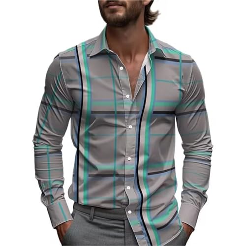 Chemise à carreaux homme multicolore grande taille S-6XL stretch