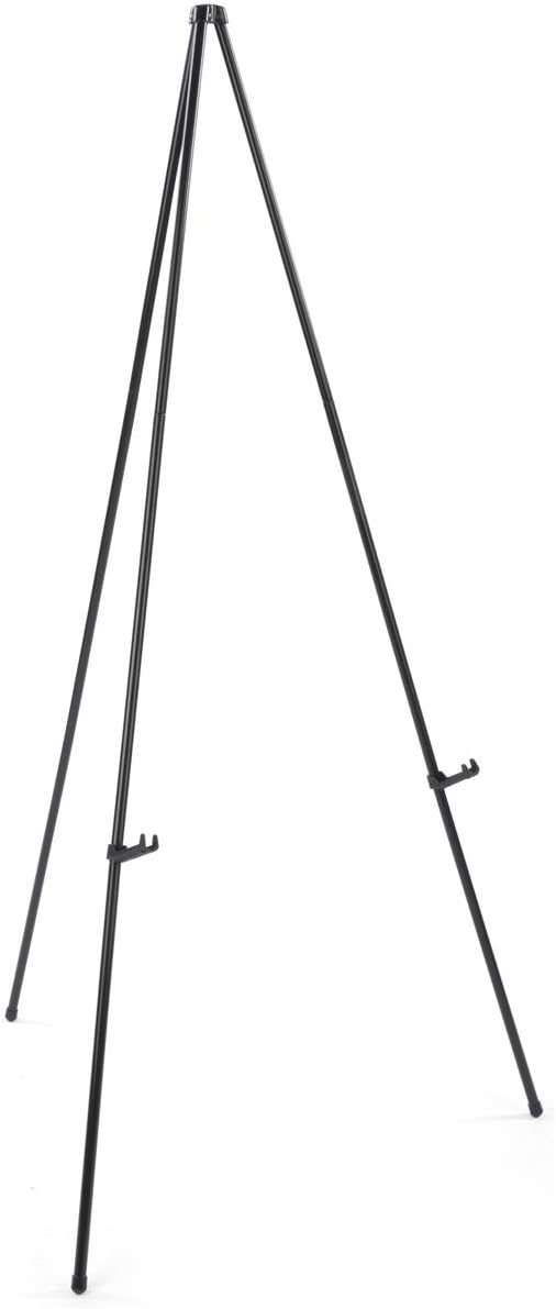 Display Easel for Floor, Tripod Design, Collapsible/Folding (Black Metal)