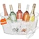 Lifewit 6,5 L Flaschenkühler mit Eisschaufel, Kunststoff Sektkühler Schale (38 × 18 × 20 cm), Großer Eiskübel mit Griffen für Wein, Bier, Champagner, Getränke, Vorratsbehälter für Obst, Gemüse