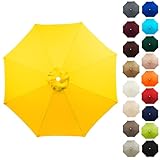 Innovatdiy パラソル傘布 ガーデンパラソル 交換生地 UVカット 大型 日除け 200cm 230cm 250cm 270cm 300cm 6/8本骨 サン傘置換布 替えキャノピー 交換用 撥水加工 風に強い 日傘 取り付け簡単 ポリエステル 庭 カフェ 釣り傘 テラス ビーチ(Yellow,2.3M/8Ribs)