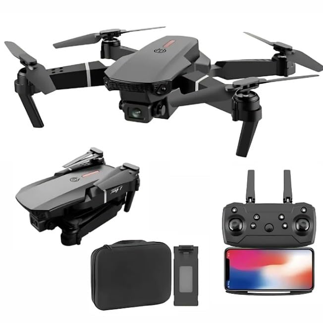 Image of Robocraze E99 PRO Foldable 4K Camera Drone with WiFi FPV HD Camera, One-Key Takeoff, 360 Flips & Headless Mode RC Quadcopter for Beginners