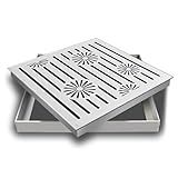 【Cadre Amovible】Les nervures de renfort à l'arrière de ce couvercle de regard améliorent considérablement sa résistance à la compression, le rendant plus durable. La base stable contribue à prévenir les dommages au caniveau de drainage dus à une répartition inégale des forces