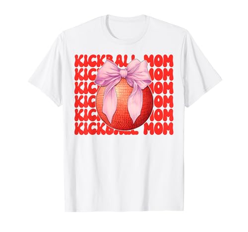 Kickball Mom Mama Mother's Day Pink Coquette Bow T-Shirt