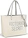 Victoria's Secret Double Strap Tote Bag Perforated VS logo White