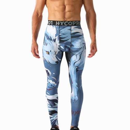 HYCOPROT Pantalones de Compresión para Hombre Mallas Deportivos de Secado Rápido Leggings Pantalones de Entrenamiento Interiores para Baloncesto Running Deporte Yoga - imagen 2