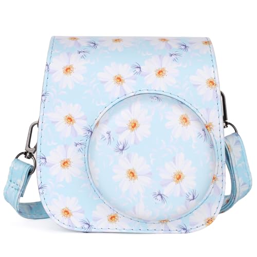 Étui pour appareil Instax Mini 12 floral bleu idéal pour les voyages