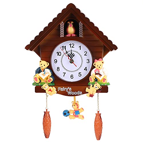 Pwshymi 1PCS Cuckoo Clock Pendulum with Cuckoo Bird Voices Call, Tree House Wall Clock, Art Vintage Decoration for Home,Wall Art Room Office Decoration by Pwshymi - Used condition - CA$23.95