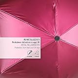 PERLETTI Parasol Kobiecy Lekki Kompaktowy Mały - Parasol Składany z Ochroną Przed Promieniowaniem UV - Parasolka Damska ze Czarną Powłoką Wewnątrz - Średnica 91 cm - Perletti Trend (Metaliczny Róż)