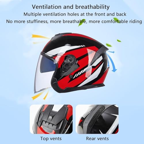 Casco abierto retro de moto certificado DOT que evita el calor excesivo 4