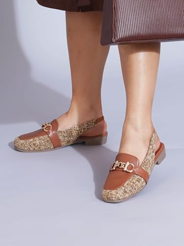 Image of TRYME Elegant Low Heel Mules for Women | Comfortable Slingback Shoes for Daily & Office Wear