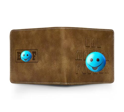 Image of Embroidered Bad Mother f ker Leather Wallet (green)
