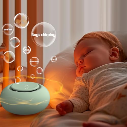 Image of jaroco Portable Baby Sound Machine [White Noise for Babies Kids Adults][Sleep Soother][Timer Function][20 Soothing Sounds] 15 Hours Battery Life, Registry Gift,Shower,Clips on Baby Stroller.Mint