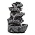 HEVIRGO 5-Tiers Cascading Rock Water Fountain with LED Lights,Modern Garden Decor for Garden,Patio,Yard,and Porch Décor,and Weather-Resistant Resin,Natural Stone Look,22" H (Gray) Big