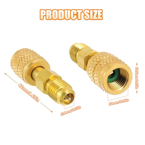 Adaptador de latón para refrigerante R32, 1/4" Hembra a 1/4" Macho miniatura 2