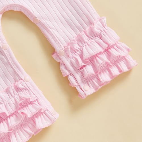 Newborn Baby Girl Clothes Jumpsuit Ruffle Romper Bodysuit Pants Headband One-Piece Coming Home Hospital Outfits 7