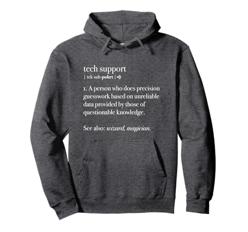 Tech Support Definition Funny Computer Geek Programmer Gift Pullover Hoodie