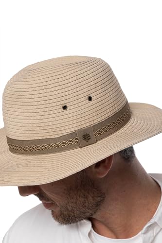 Men's Packable Fedora - UPF 50+ Sun Protection - Holden in Khaki - Thumbnail 4