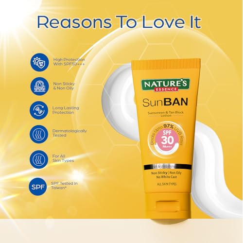 Nature’s Essence Sunban Suncreen Spf 30 Pa+++ | No White Cast And Broad Spectrum Sun Screen | For All Skin Types | Non Greasy | Lightweight | For Men & Women | 60Ml - Image 8