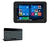 BoxWave Keyboard Compatible with Vanquisher SV-88 Rugged Tablet Thin Design (8 in) - SlimKeys Bluetooth Keyboard - with Backlight, Portable Slim LED 7 Colors - Jet Black
