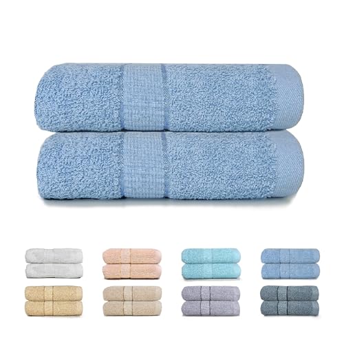 GFD Textiles - Juego de 2 Toallas de Baño Grandes 100x150 cm. Toallas 100% Algodon. Toallas Baño Ducha Gimnasio. Towels...