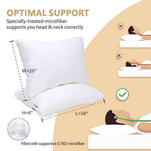 Maple Down Standard Pillows For Sleeping, Bed Pillows 2 Pack Down Alternative Hotel Quality Pillow, Pillows For Side And Back Sleepers, Soft And Supportive Gusseted Pillow (20"X26") #TOP2