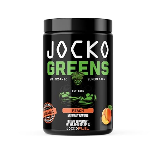 Jocko Fuel Daily Greens Powder - Premium Organic Greens Superfood Powder for Gut Health Digestion Bloating Immune Support with Spirulina Chlorella Digestive Enzymes & Probiotics - 30 Servings