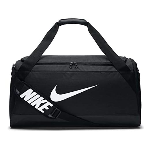 NIKE Brasilia Training Duffel Bag, Black/Black/White, Medium