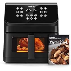 COSORI Freidora de Aire 6,2?L, Air Fryer con Ventana y Iluminación Interior, Freidora sin Aceite con 12 Programas, 80+ Recetas Creadas por Chef en Español, 75-205?, Pantalla Táctil LED, Negra, P652