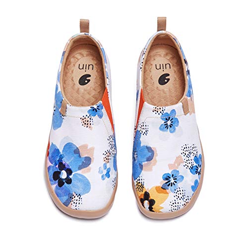 Image of UIN Women's Artistic Slip-On Shoes Vibrant Floral Casual Loafers Lightweight Comfortable Travel Footwear