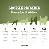 FOURLEGS® natürlicher Kausnack für Hunde aus 100% Hirschgeweih - Mineralstoffe, Kauspielzeug, Kaustange, Wildgeschmack, Geweih, Knochen, Hirsch, Kauartikel - Größe M ganz