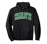 Charlotte Arched Text Pullover Hoodie Small