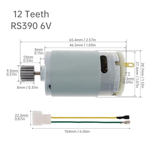 Motor R390 12V para reparar herramientas eléctricas con piñón de 12 dientes 6