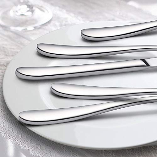 LIANYU 60-Piece Heavy Duty Silverware Set, Stainless Steel Flatware Cutlery Set for 12, Heavy Weight Eating Utensils Tableware, Mirror Polished, Dishwasher Safe