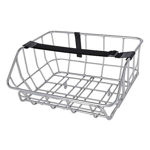 Basil Bicycle Basket, Portland, Front Basket, 6.6 gal (25 L), Front Use, Compatible with 0.5-0.5 inch (12-13 mm) Nut Stoppers, Chrome