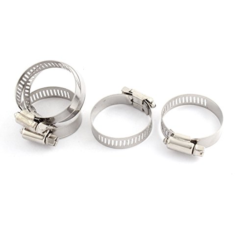 Aexit Adjustable 25-38mm Clamps Range Band Stainless Steel Wire Perforated Hose Clip Clamp Strap Clamps 5 Pcs