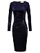 Produktbild Belle Poque Rockabilly Pencil Kleid Damen festlich winterkleid Navyblau Knielang Bodycon etuikleid L BP744-2