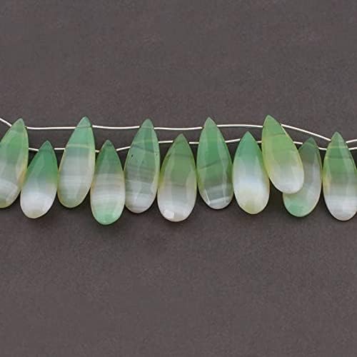 Chrysoprase en poire allongée pour assembler vos bijoux d'été bohème chic - 3