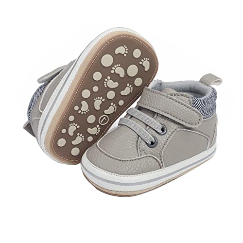 Image of E-FAK Baby Shoes Boys Girls Infant Sneakers Non-Slip Rubber Sole Toddler Crib First Walker Shoes