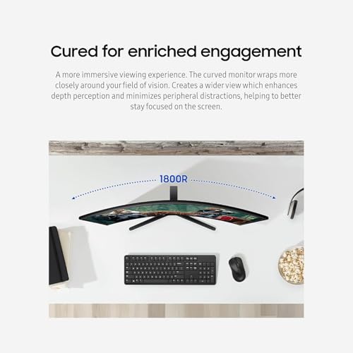 Image of Samsung 24 inch Essential S3 (S36GD) Series FHD 1800R Curved Computer Monitor | Advanced Eye Comfort | 100 Hz | Game Mode | HDMI and D-sub Ports