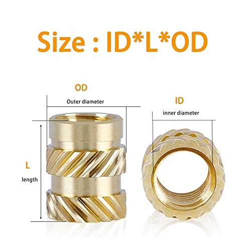 Insert laiton M3 thermofusible premium, écrous moletés de haute précision, 100 pièces - 4