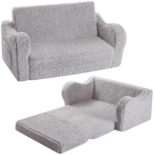 MOMCAYWEX Kids Sofa Chair, Extra Wide 2-in-1 Foldable Couch...