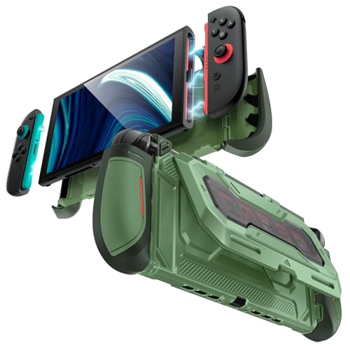 Image of Mumba Dockable for Nintendo Switch 2 Case with Flip Stand, [Titan] Ergonomic Switch 2 Grip Protective Cover Holds 5 Game Cards & 2 TF Cards TPU Accessories and Quick-Release Joy-Con Design