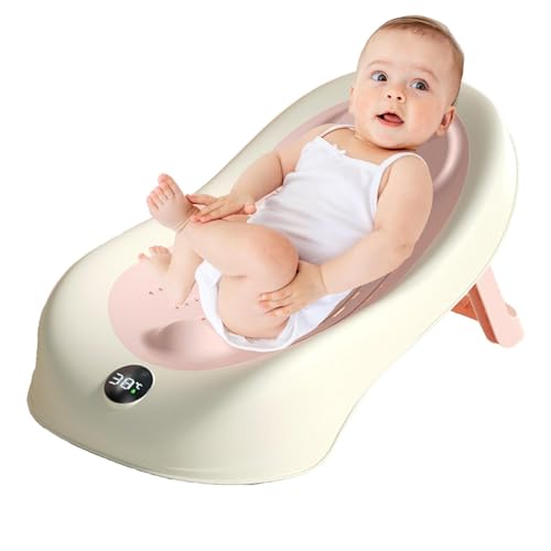 ベビーバスサポート、ベビーバスタブサポート | 滑り止めの子供たちの折りたたみ折りたたみや横になっているスタンド | バスルームアクセサリーでは、毎日使用するためのインテリジェント温度センシング
