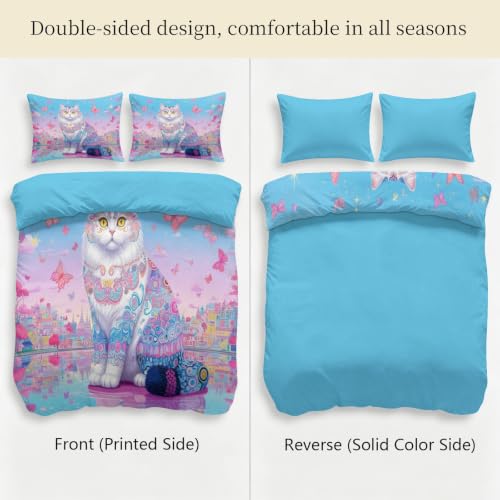 Housse de couette motif chat et animaux pour une décoration de lit originale - 4