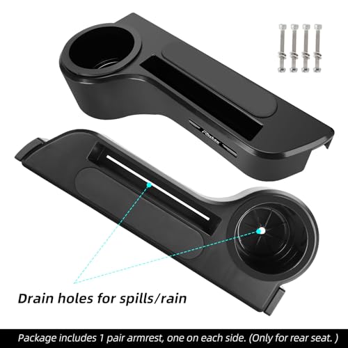 Roykaw Golf Cart Armrest with Cup Holder/Rear Seat Arm Rests Fit for EZGO/Club Car/Yamaha & Most Golf Cart, Upgrade 3rd Gen - with Phone Holder, No Drilling Required, Fit 1.0"/1-1/4" Square Tube Frame - Thumbnail 4