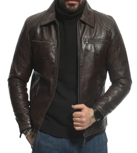 skullhide Brown Pure Classic Leather Jacket For Men's Size:- (XS TO 4XL)-picture-49