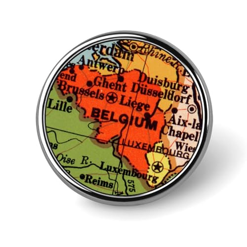 Alfileres esmaltados del mapa de Bélgica Evans1nism insignia para sombreros de viajero