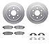 Dynamic Friction Company Rear Geospec Brake Rotors with 5000 Advanced Brake Pads includes Hardware 4512-48070