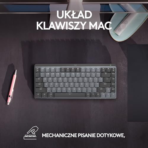 Logitech MX Mechanical Mini dla Mac | Klawiatura mechaniczna, bezprzewodowa, Tactile Quiet, Bluetooth, USB-C, Apple, iPa